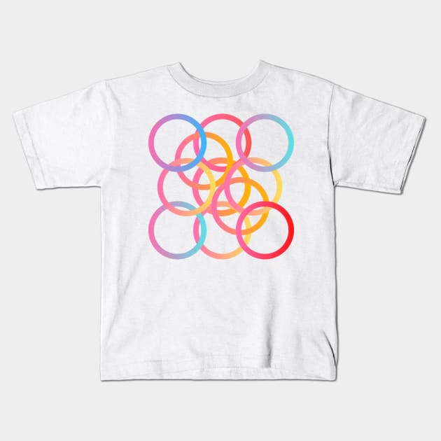 Super Colorful Circles Modern Design Kids T-Shirt by ibarna